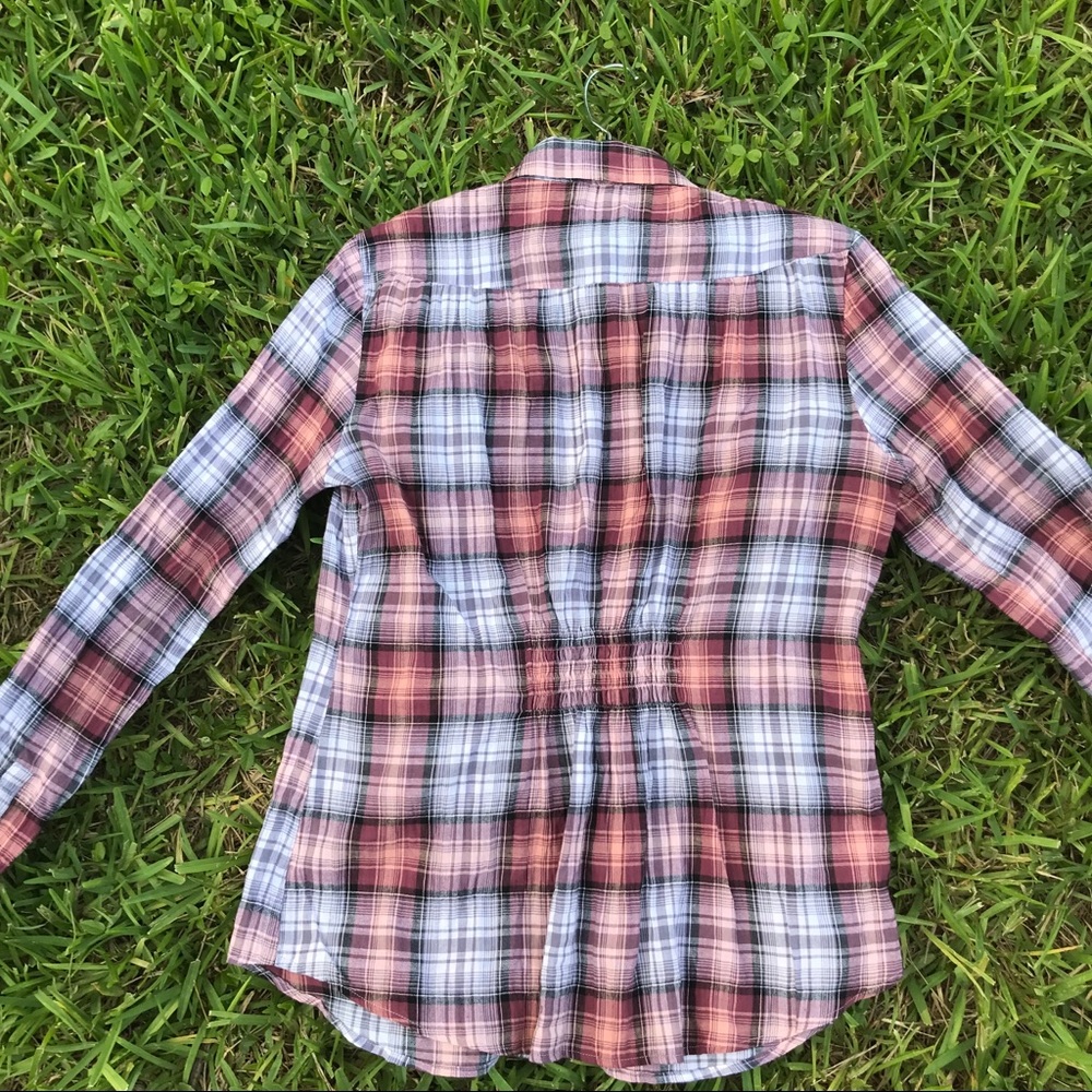 Anthropologie Isabella Sinclair Plaid Shirt Sz L - Picture 8 of 8